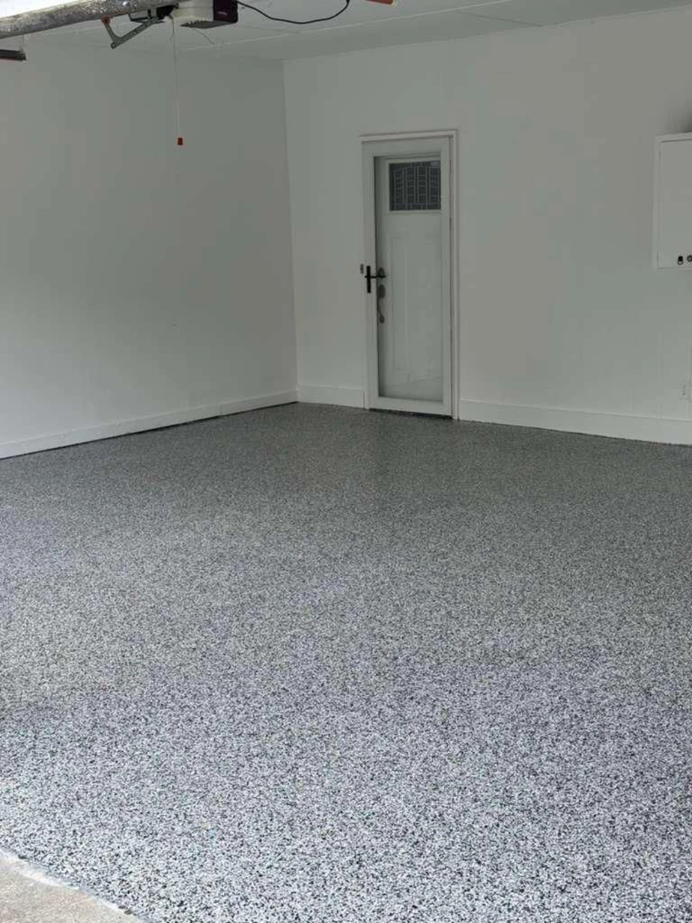 Full-flake epoxy garage floor in Charlotte NC