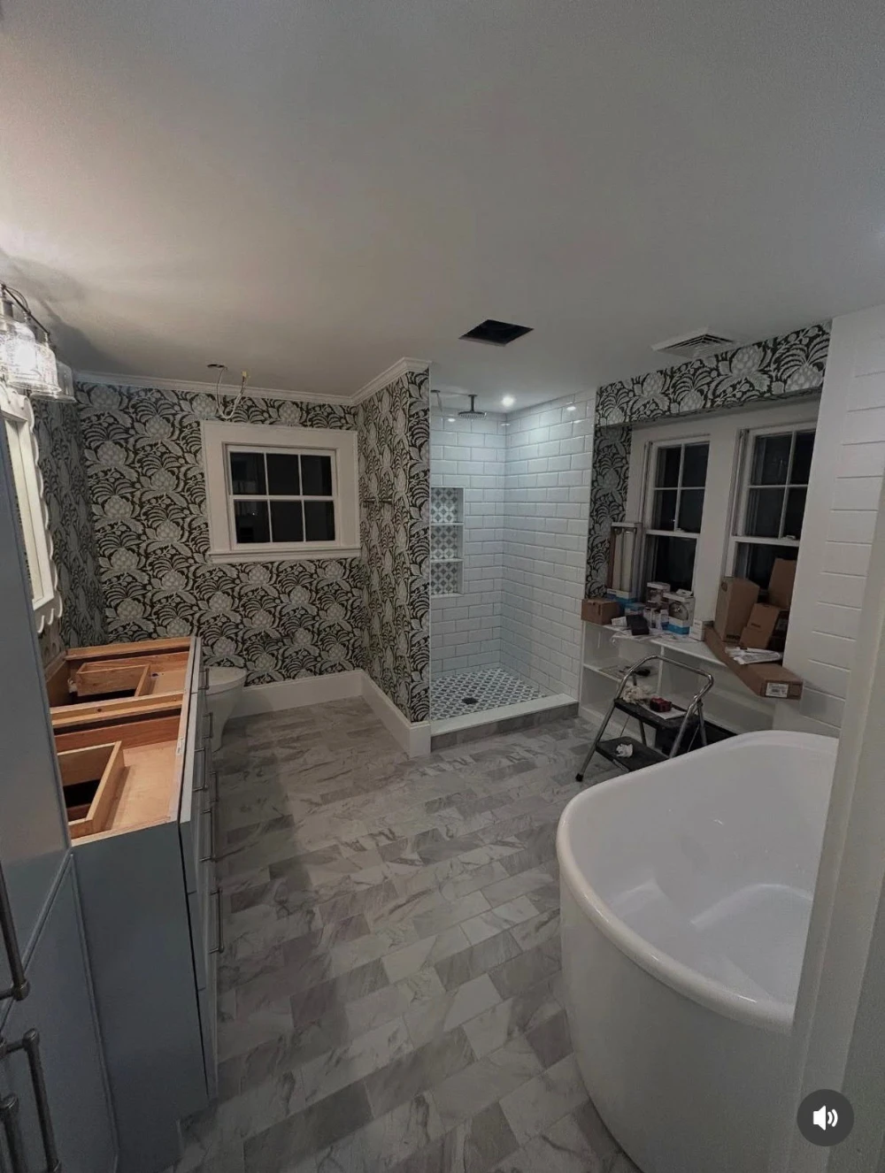 Before — Full Bathroom Remodel — Patterned Tile Build