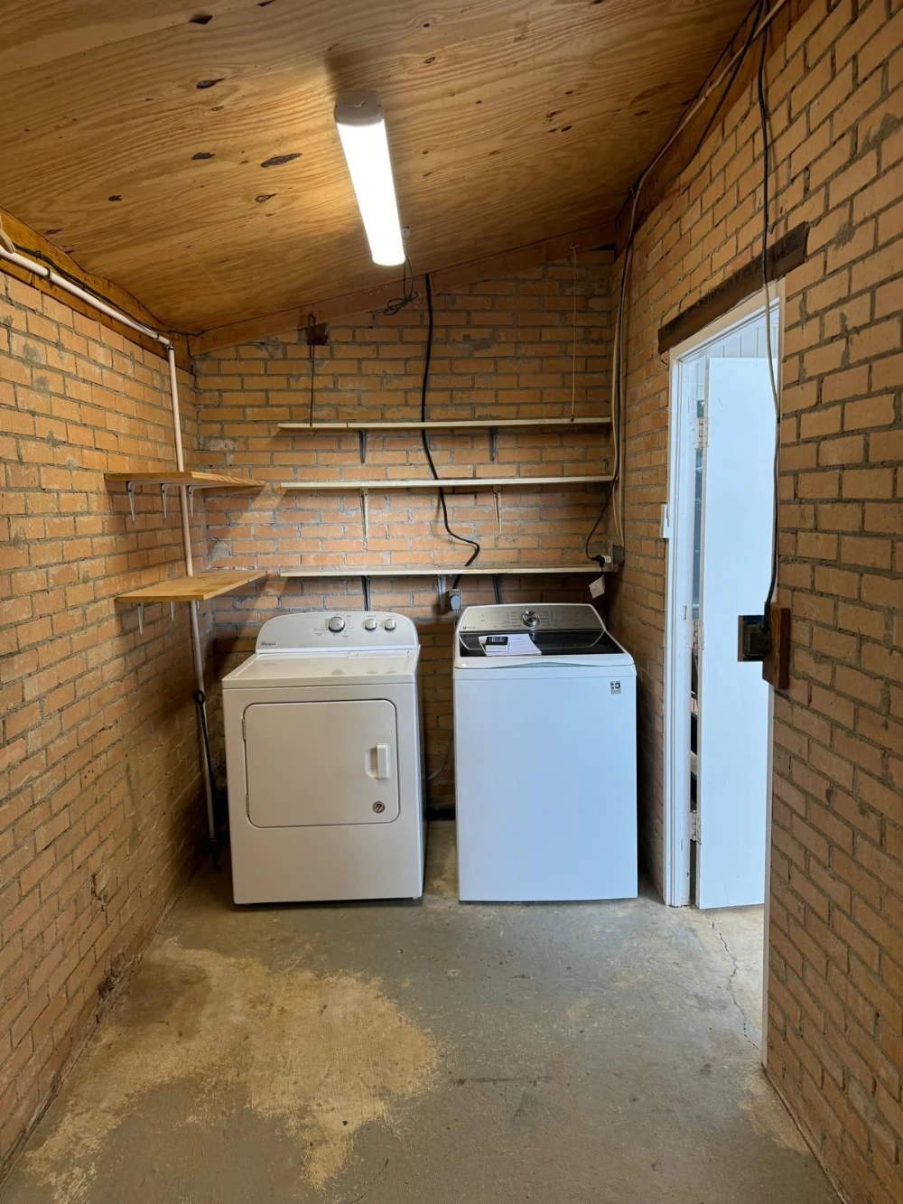 Before — Laundry Room — Painted Brick & Epoxy Floor