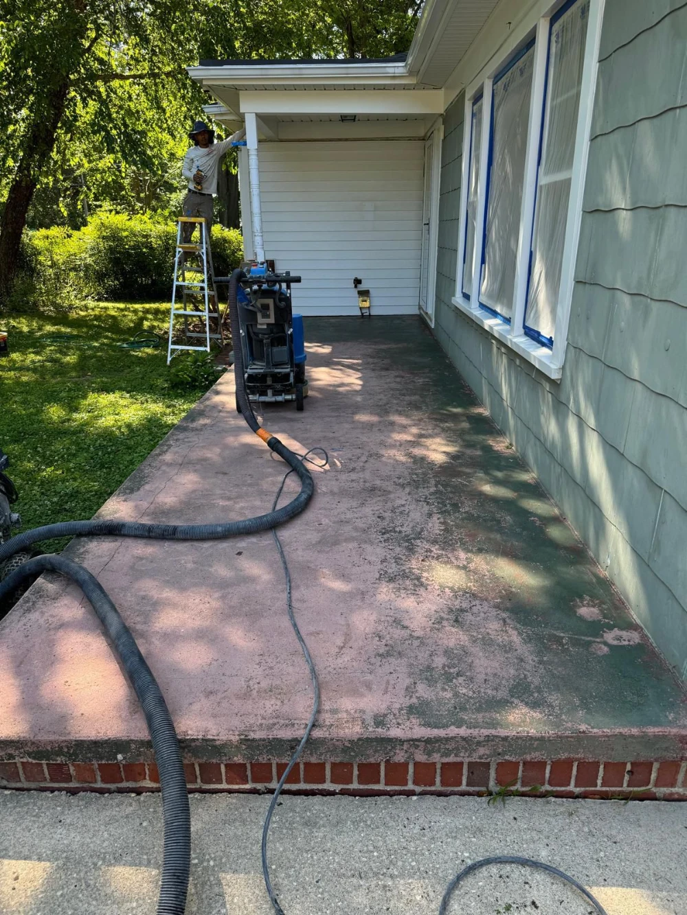 Before — Side Walkway & Siding Refresh